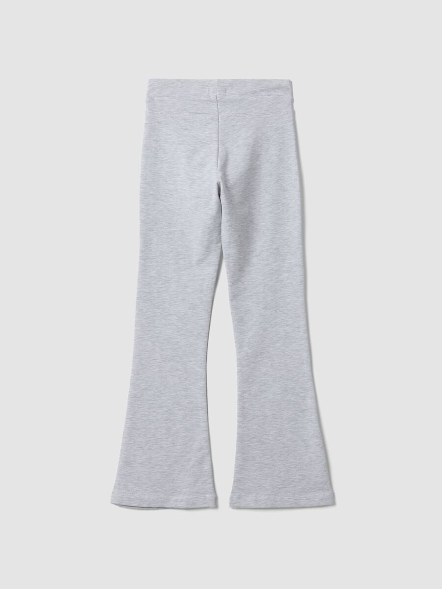 Girls' slim-fit stretch organic cotton grey trousers_1