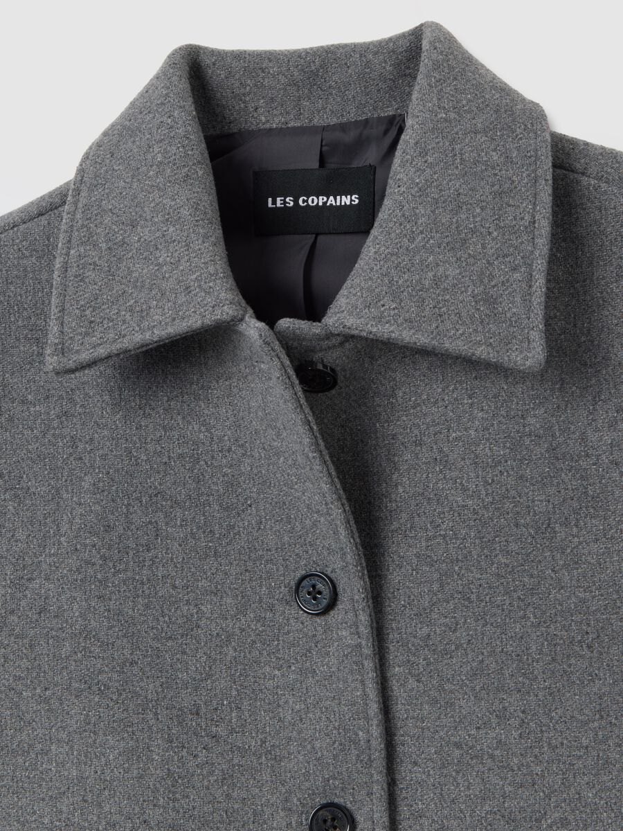 Grey tweed blazer with regular fit_5