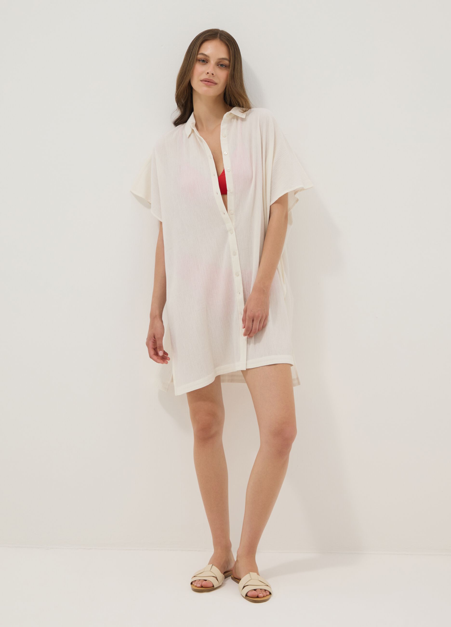 White pure cotton kaftan