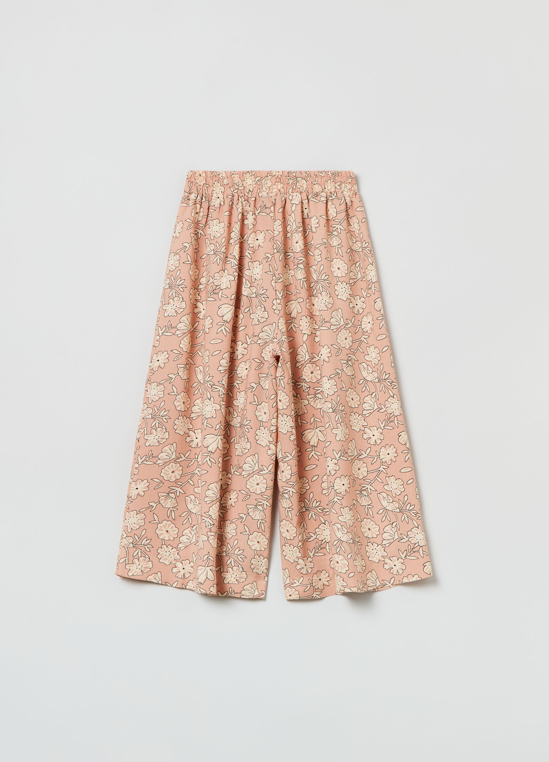 Pantaloni culotte con stampa fiori