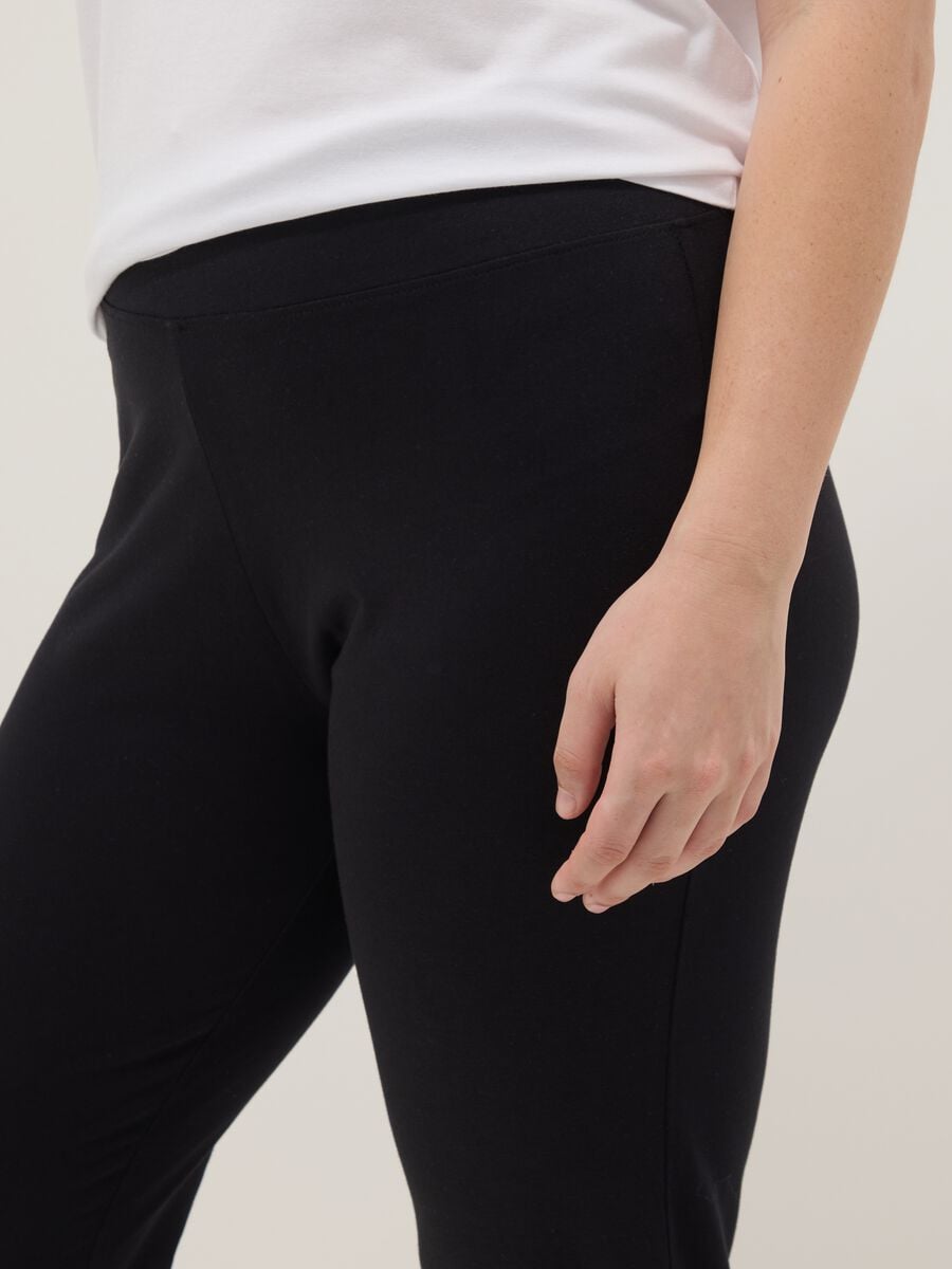 Leggings in cotone elasticizzato nero slim fit_3