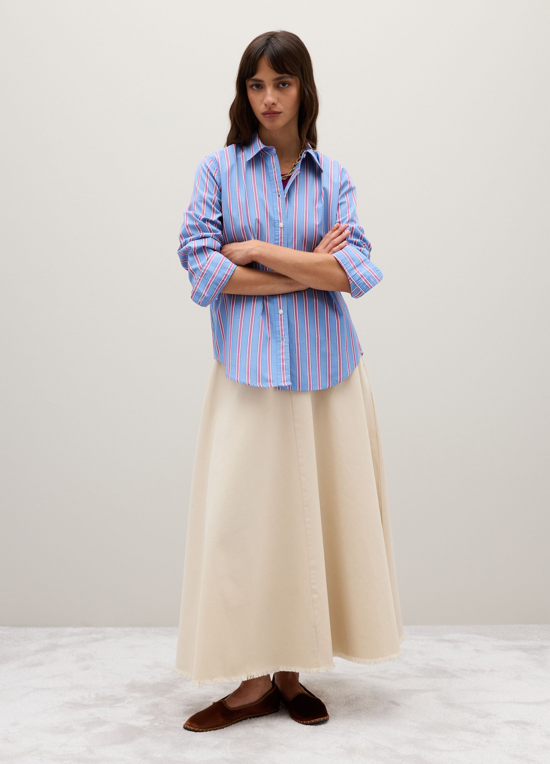 Multicolour pure cotton regular fit shirt