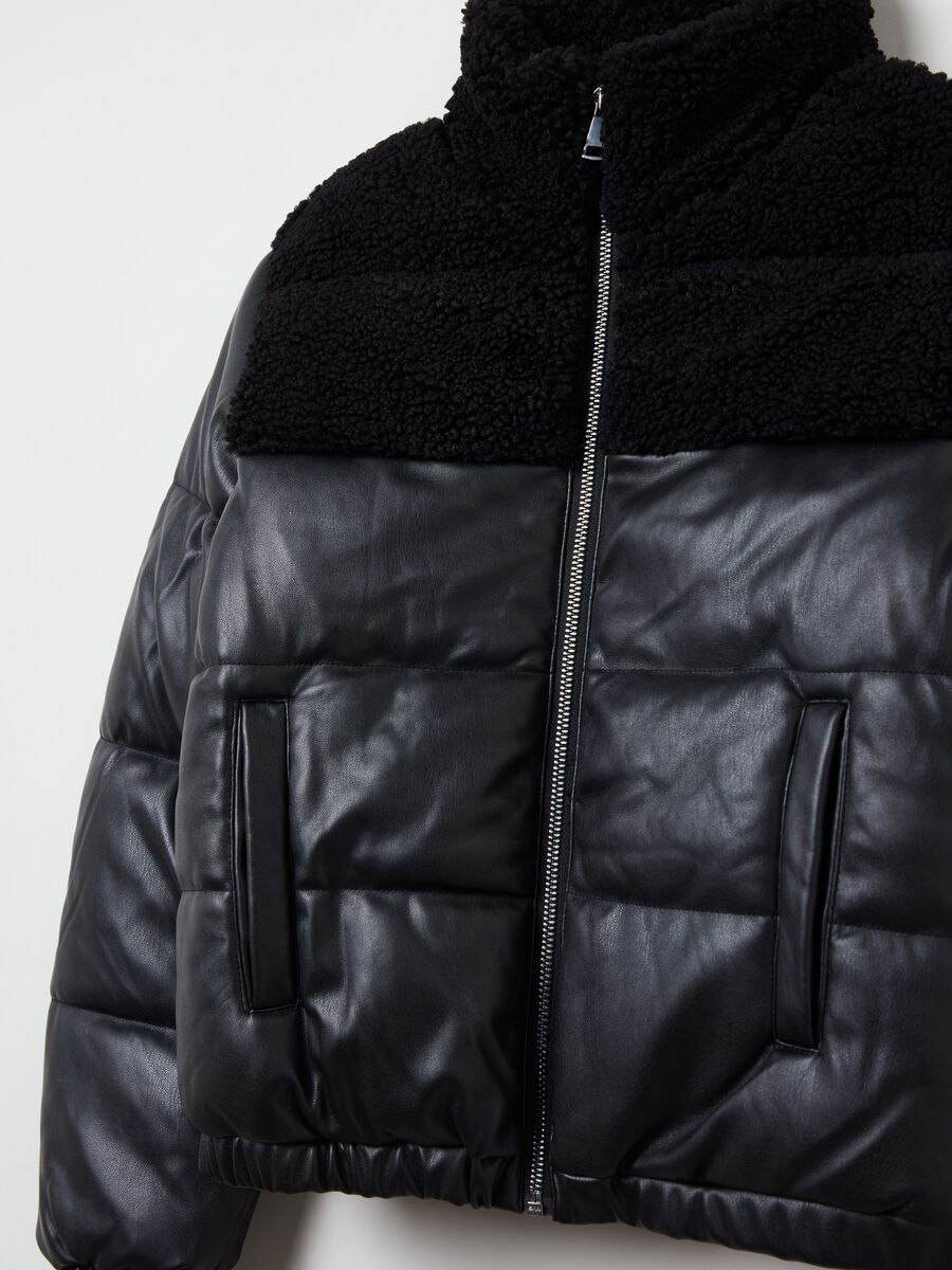 Bomber lucido con inserto boucle_2