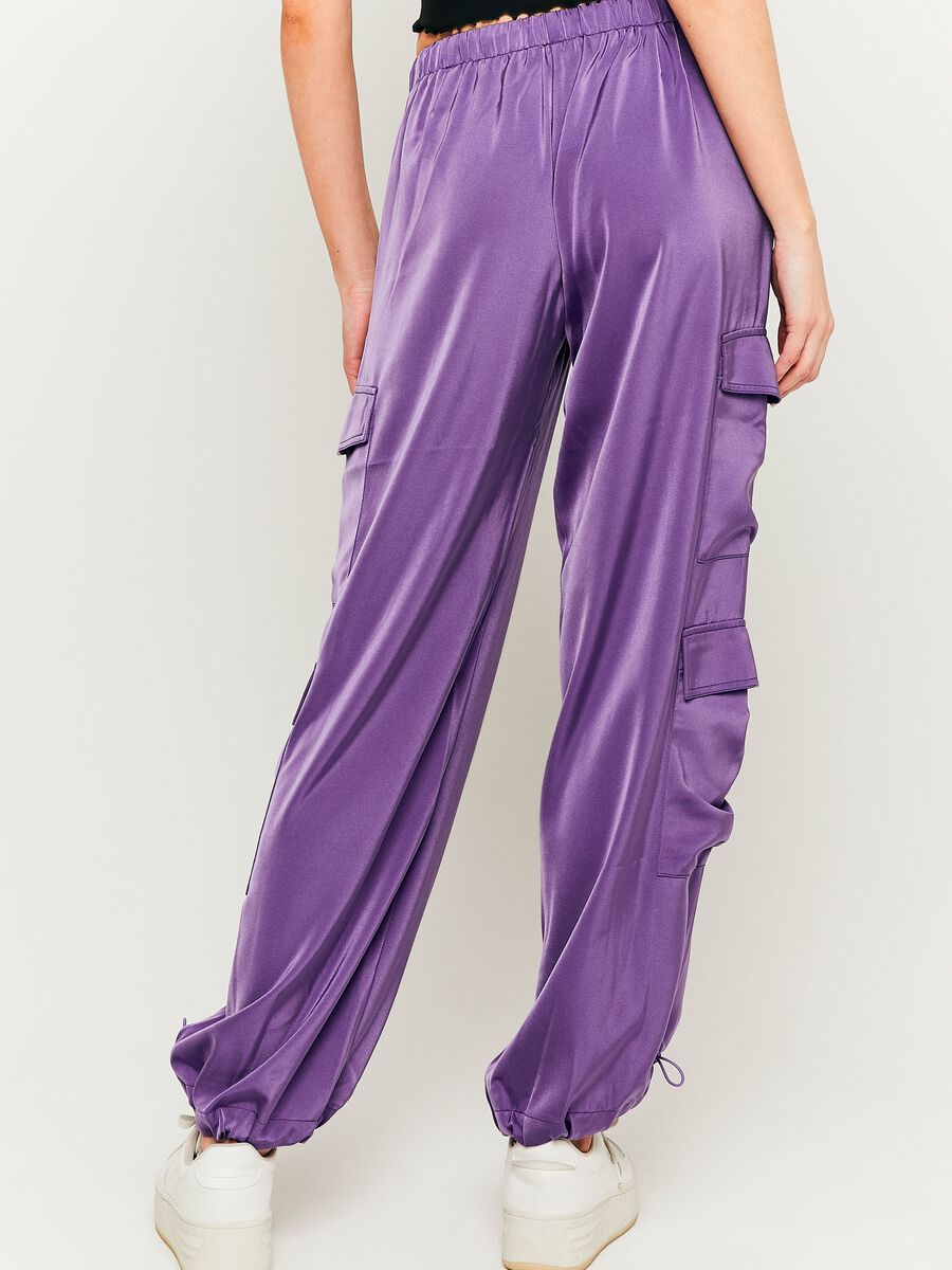 Satin-effect cargo joggers_2