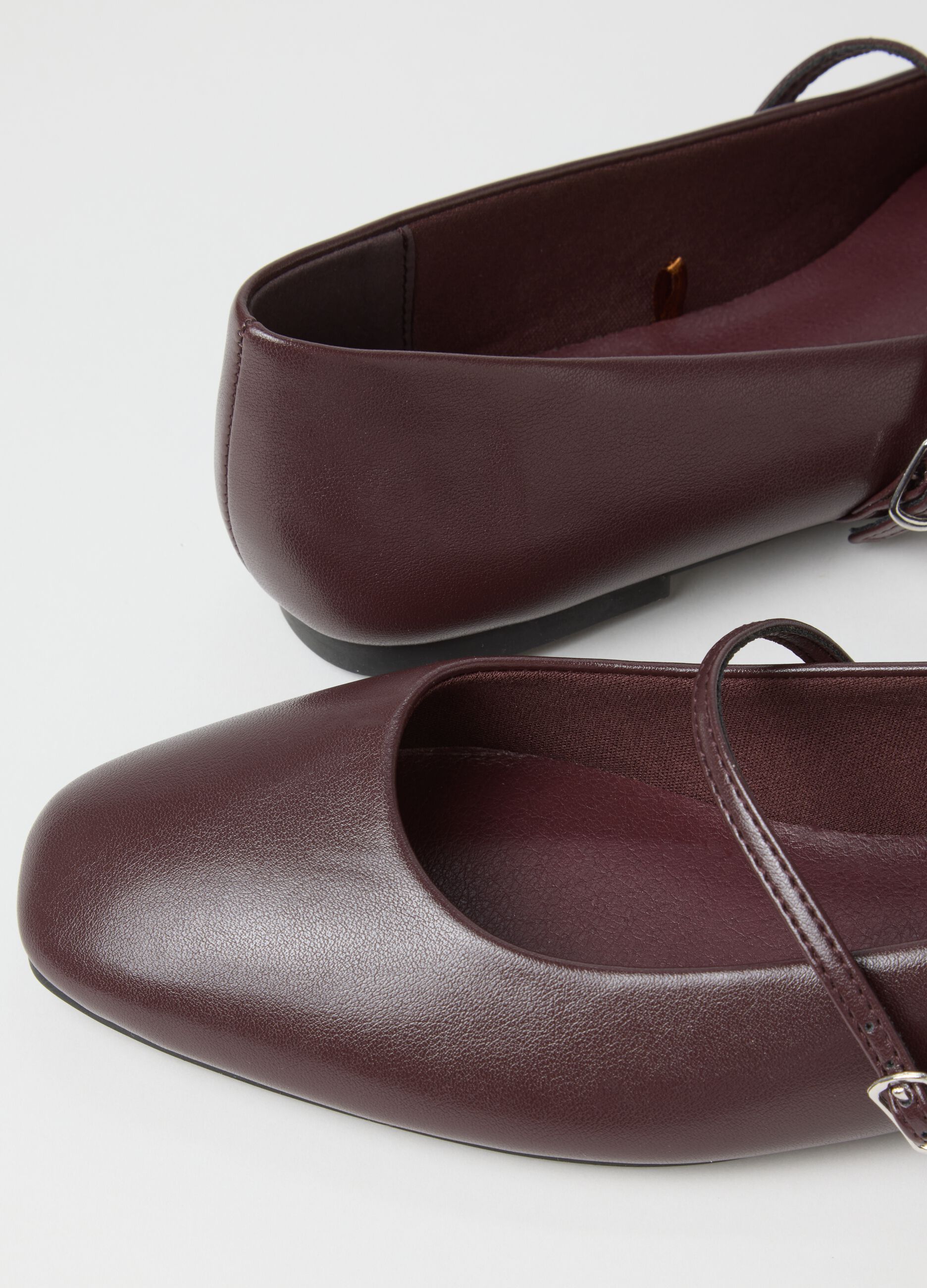 Brown ballet flats with strap