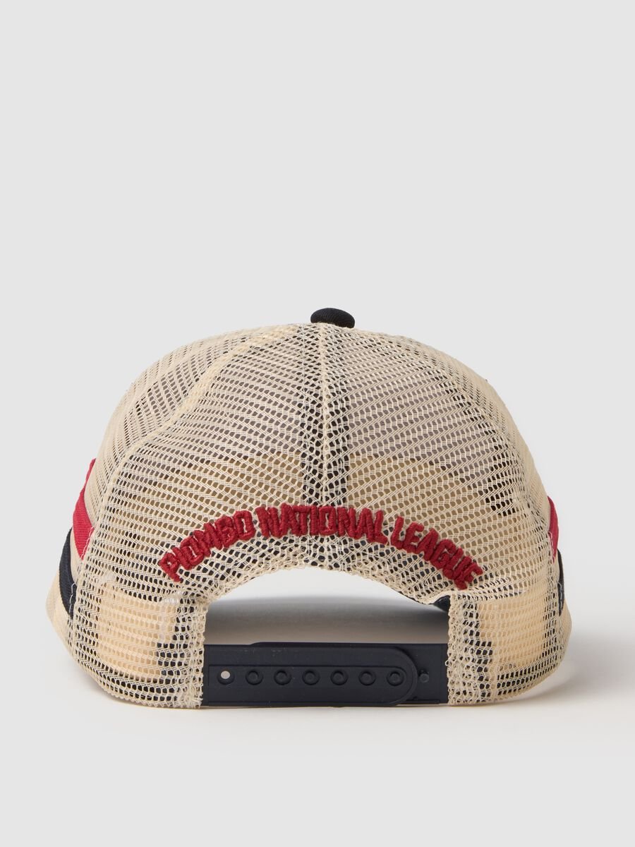 Cappello da baseball in puro cotone multicolor da bambino con rete_1