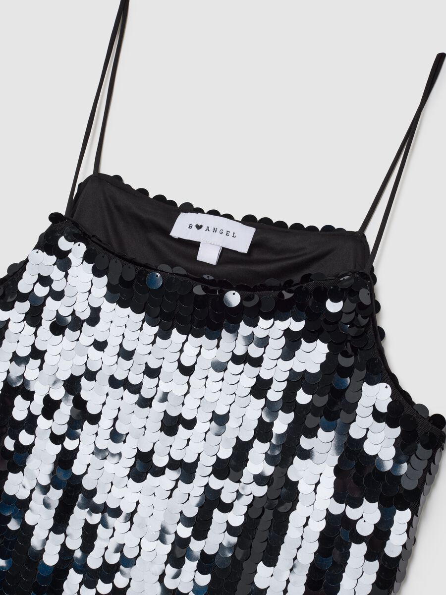 Regular fit black dress with sequins_1