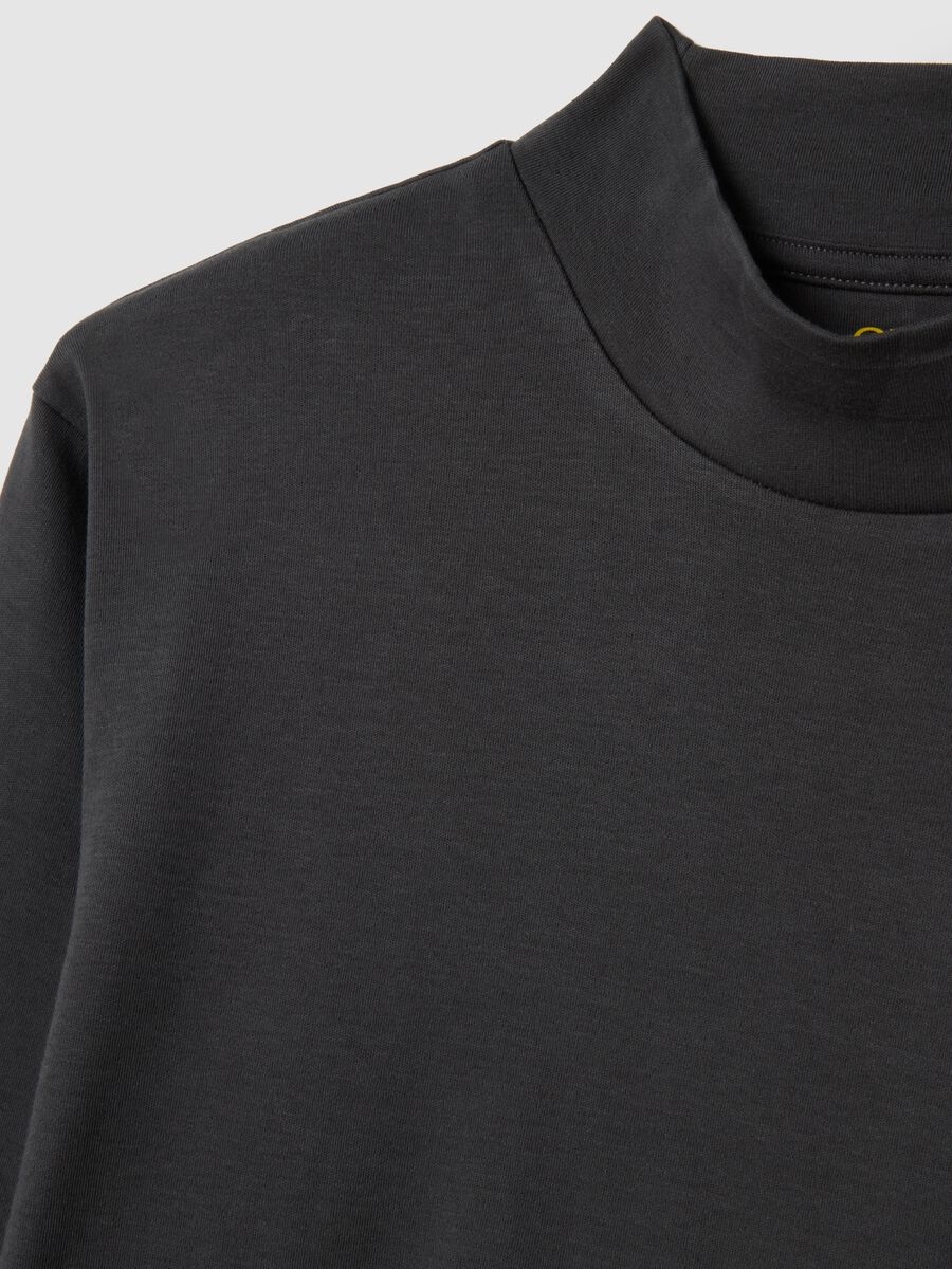 Maglia in puro cotone nero regular fit_1