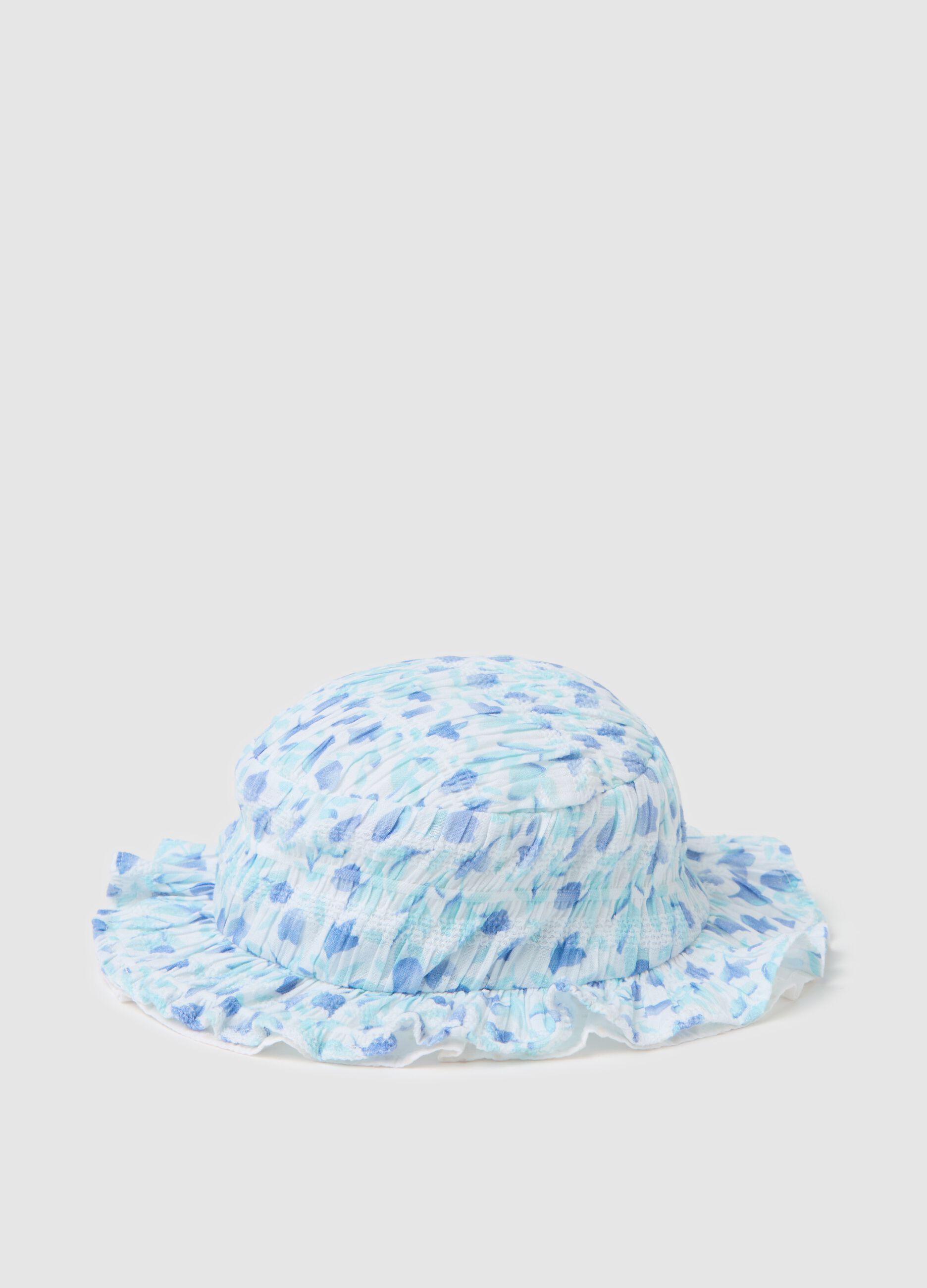 Reversible cloche hat in stretch cotton
