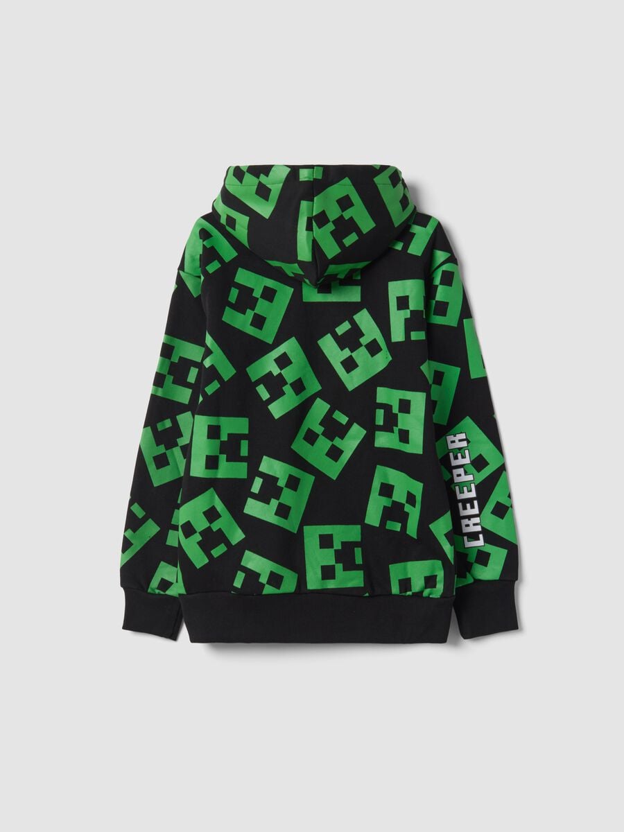 Black Minecraft all-over print cotton-blend oversized hoodie_1