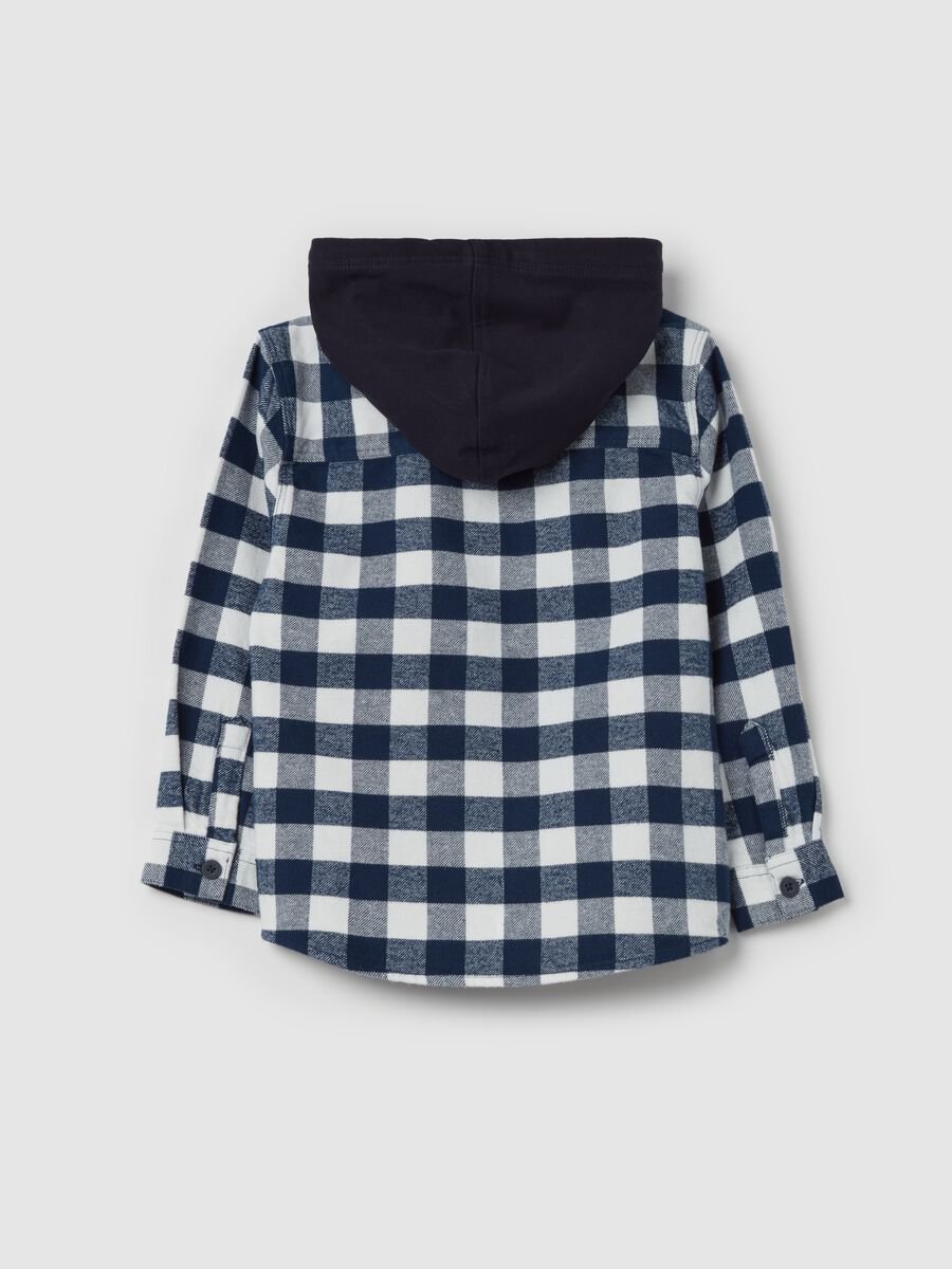 Camicia in flanella check con cappuccio_1