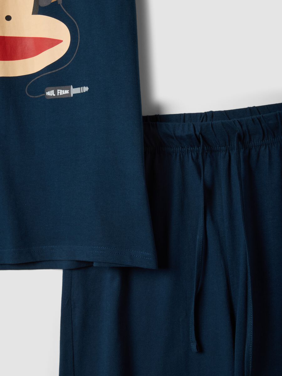 Set pigiama corto blu in puro cotone organico con stampa Paul Frank regular fit_5