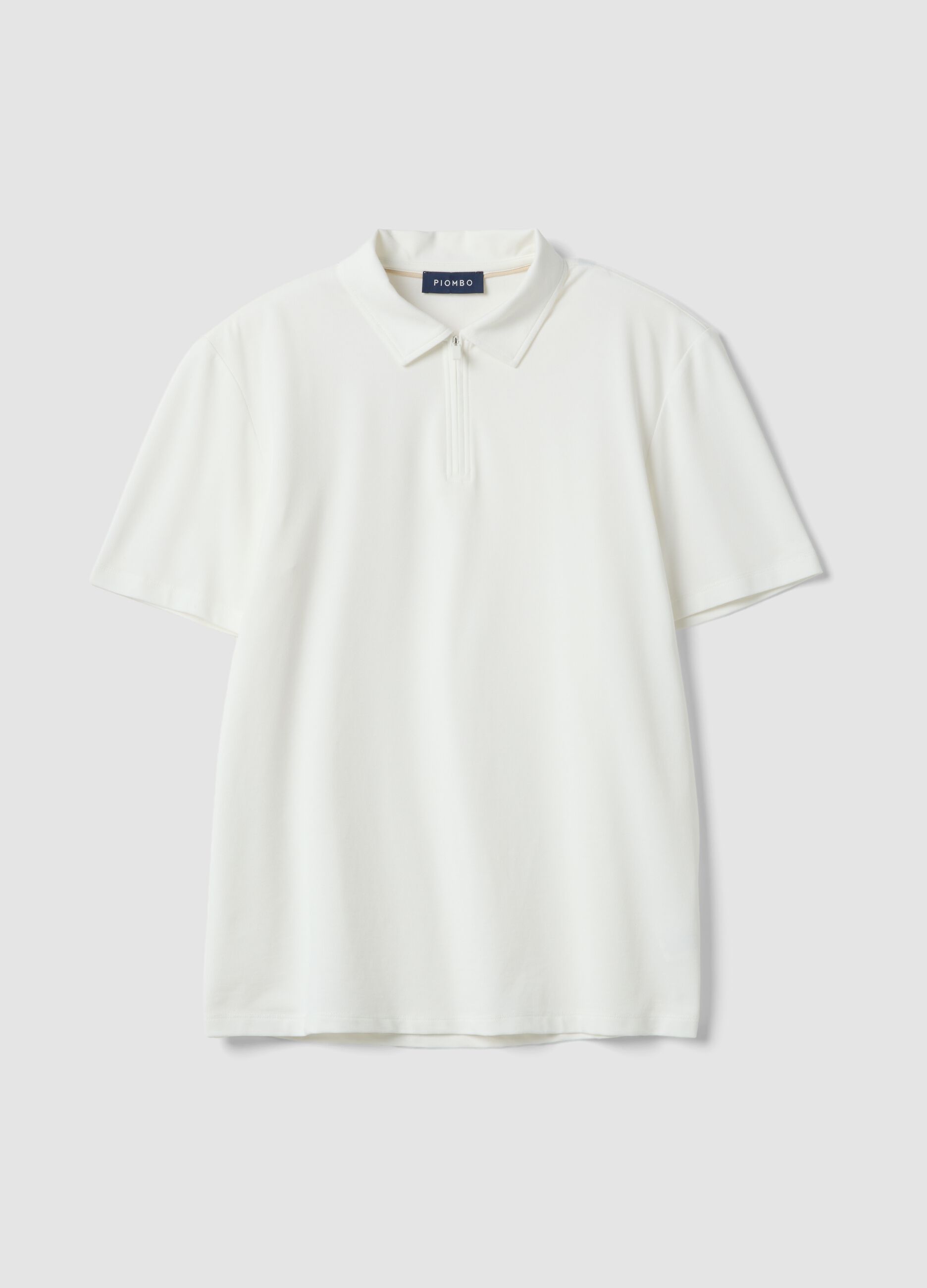 White Stretch Cotton Short Sleeve Polo Regular Fit