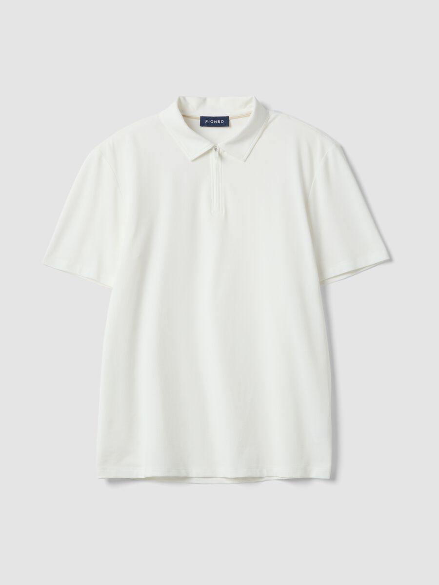 White Stretch Cotton Short Sleeve Polo Regular Fit_4