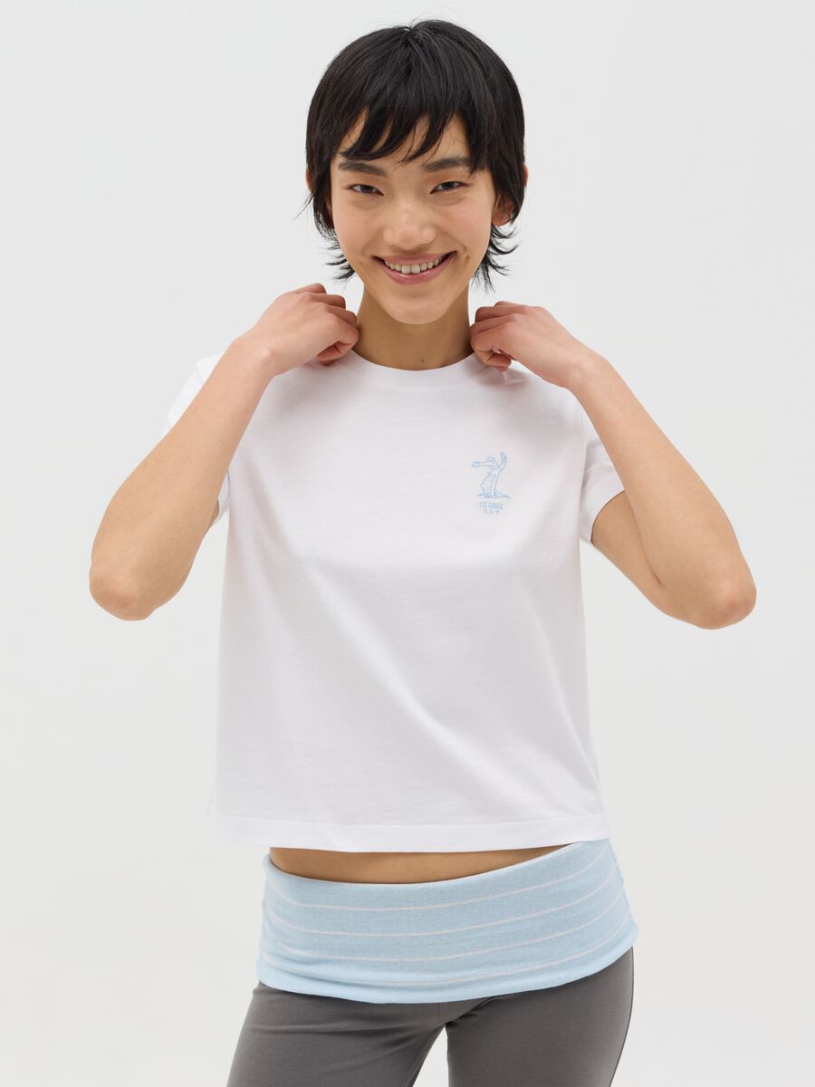 White boxy-fit T-shirt in cotton_0