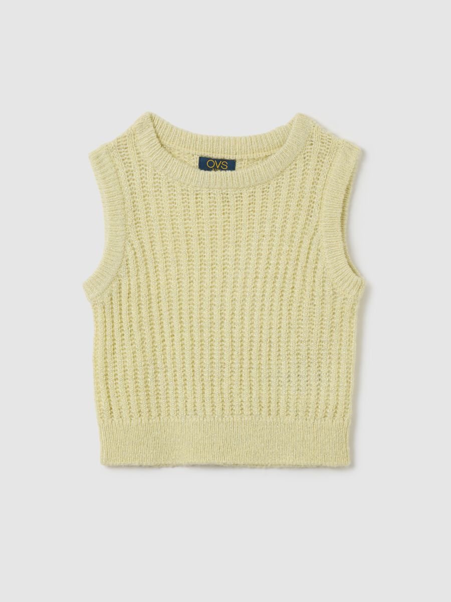 Yellow regular fit girls' jumper_0