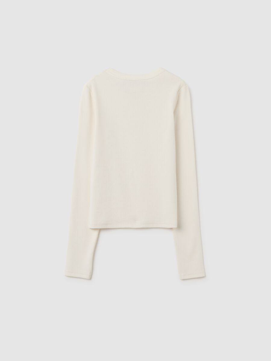 Girls' White Cotton Regular Fit T-Shirt_1