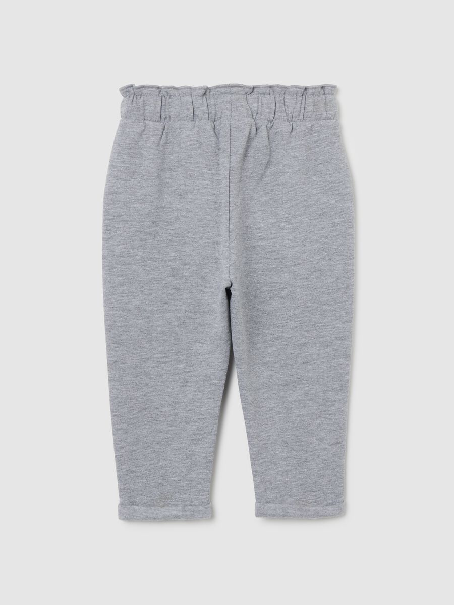 Pantaloni da bimba in cotone elasticizzato grigi regular fit_2
