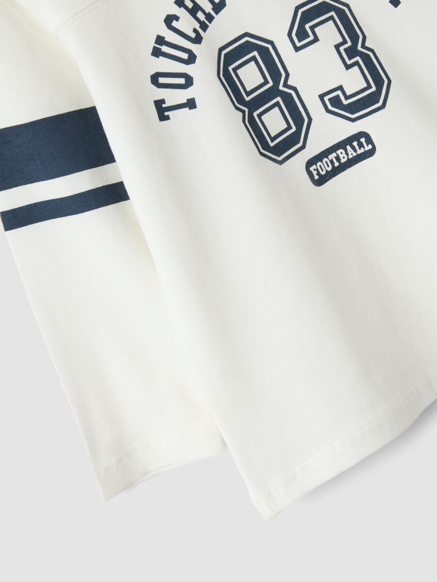 T-shirt bianca in puro cotone organico con girocollo per bimbo_2