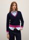 Multicolour blue pure wool sweater with striped regular fit_2
