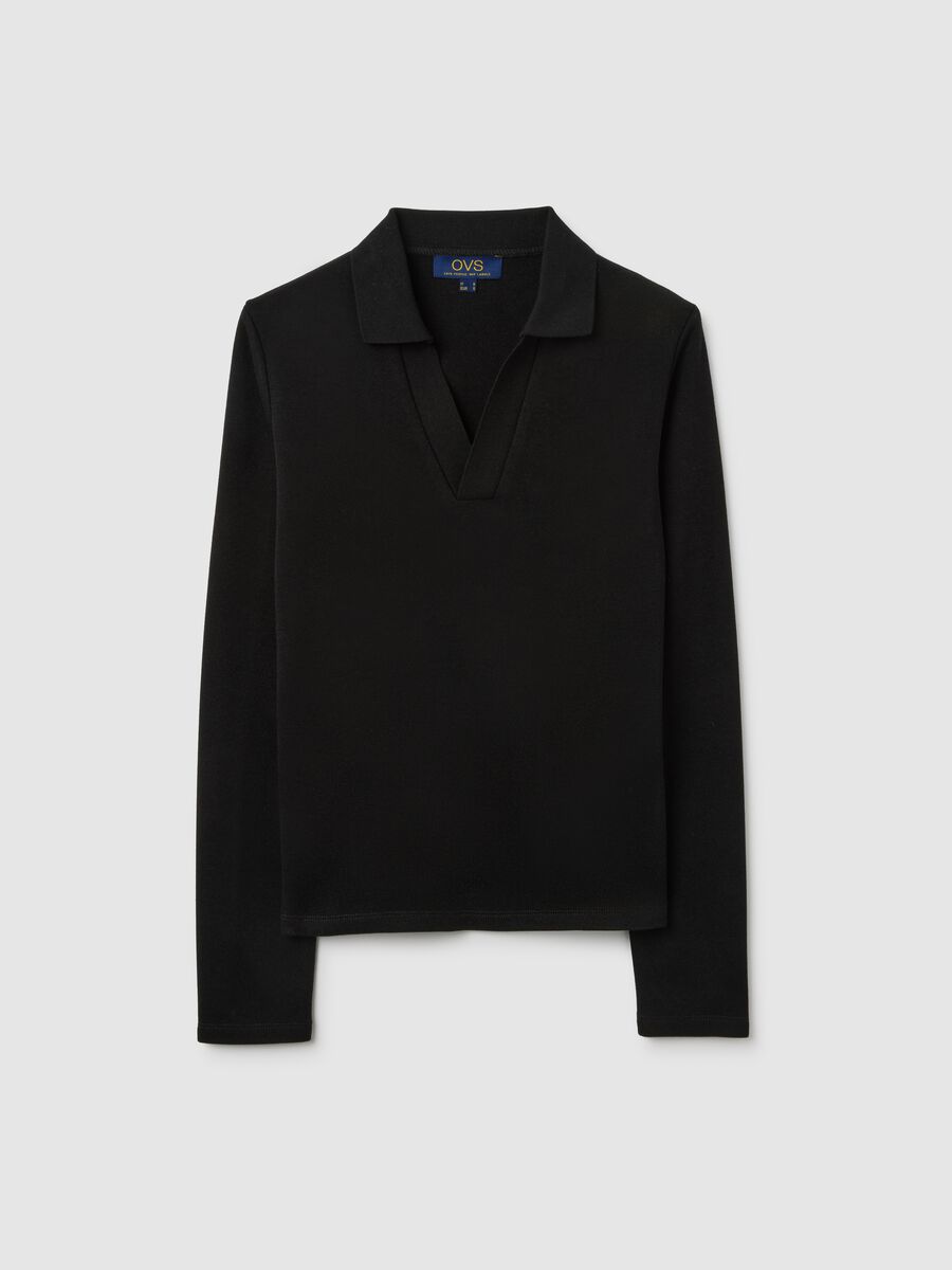 Black Long Sleeve Polo_4