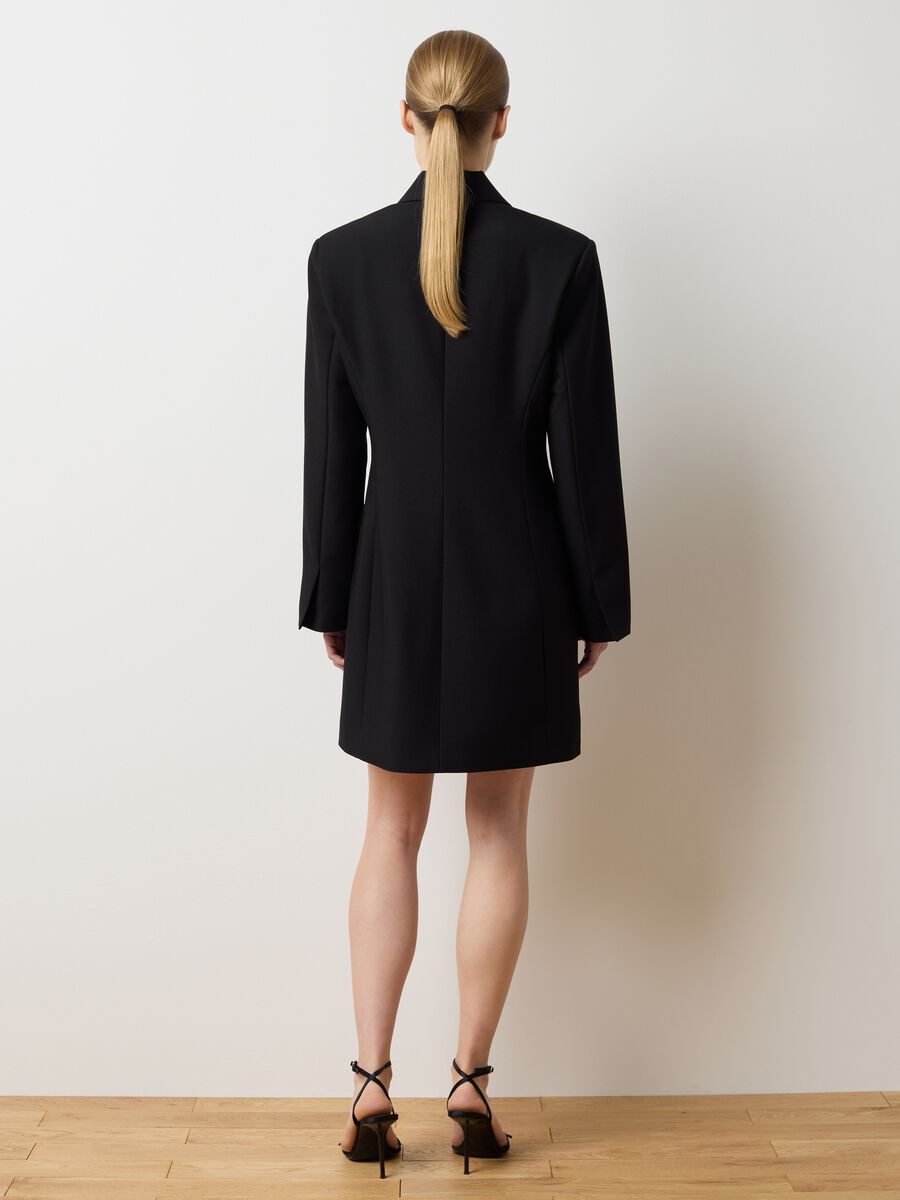 Elegant Black Fitted Dress with Zip_2