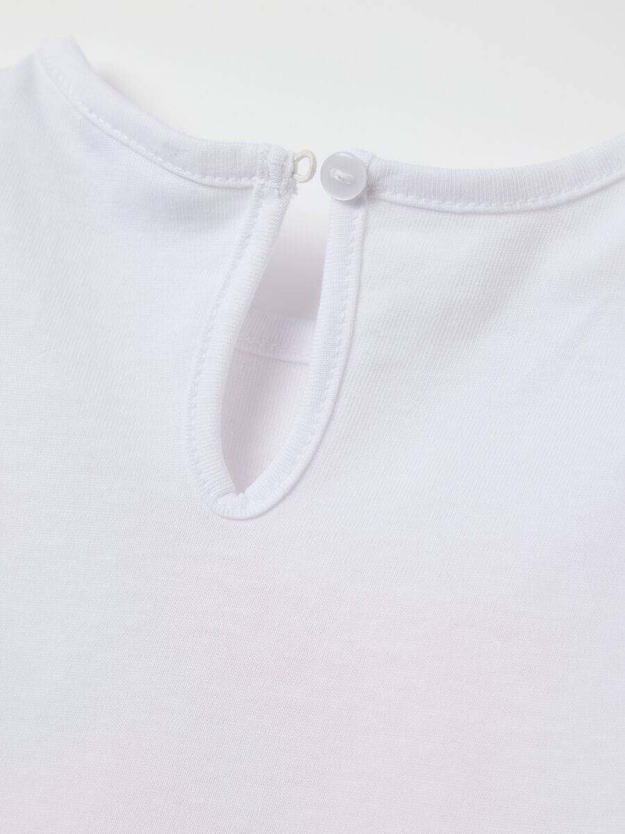 Girls’ white regular-fit jogging outfit in 100% cotton with print_2