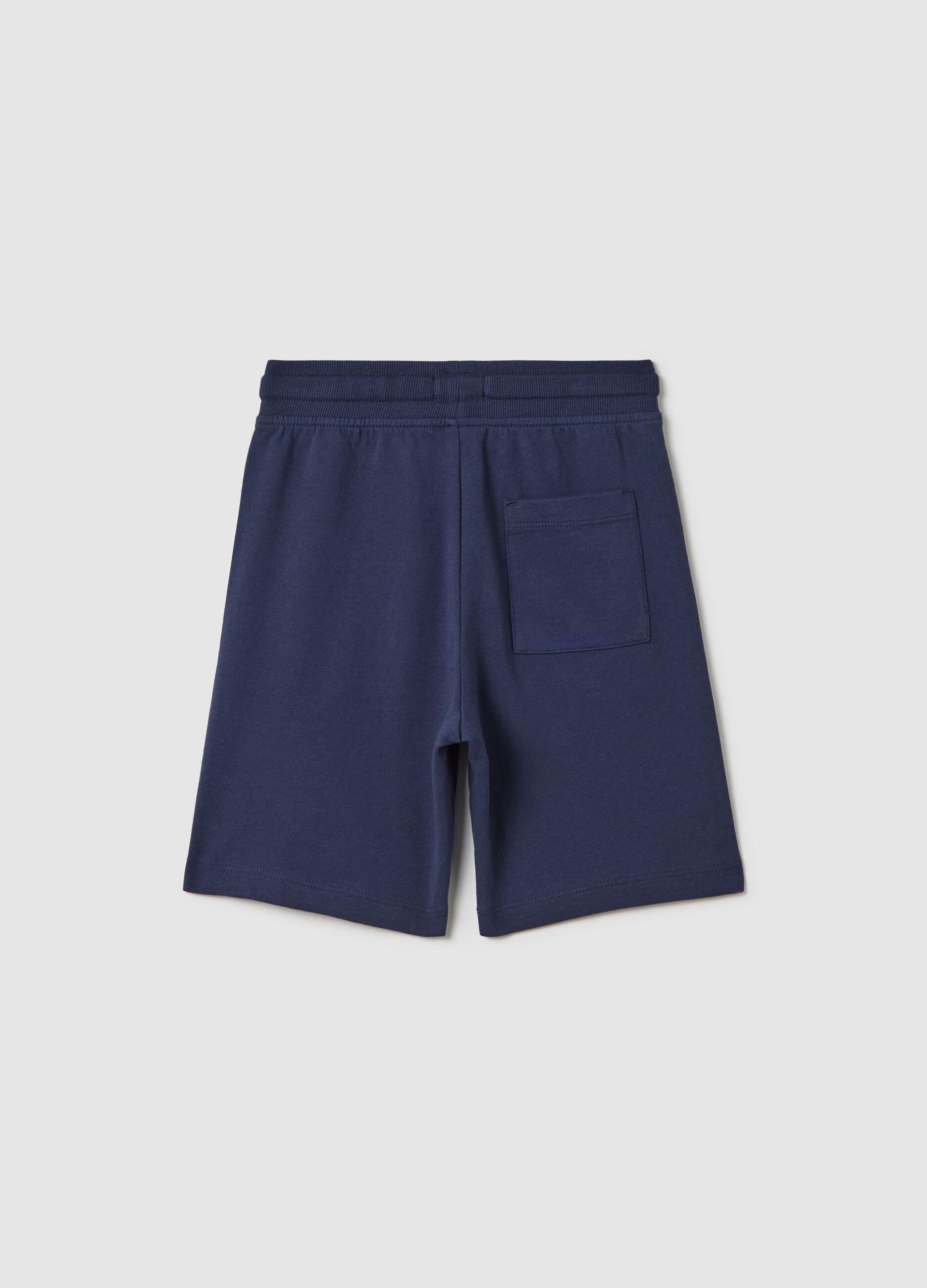 Blue shorts in pure cotton for boys