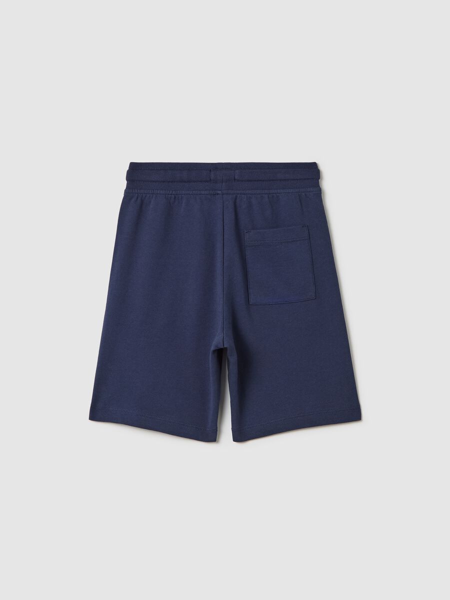 Blue shorts in pure cotton for boys_1