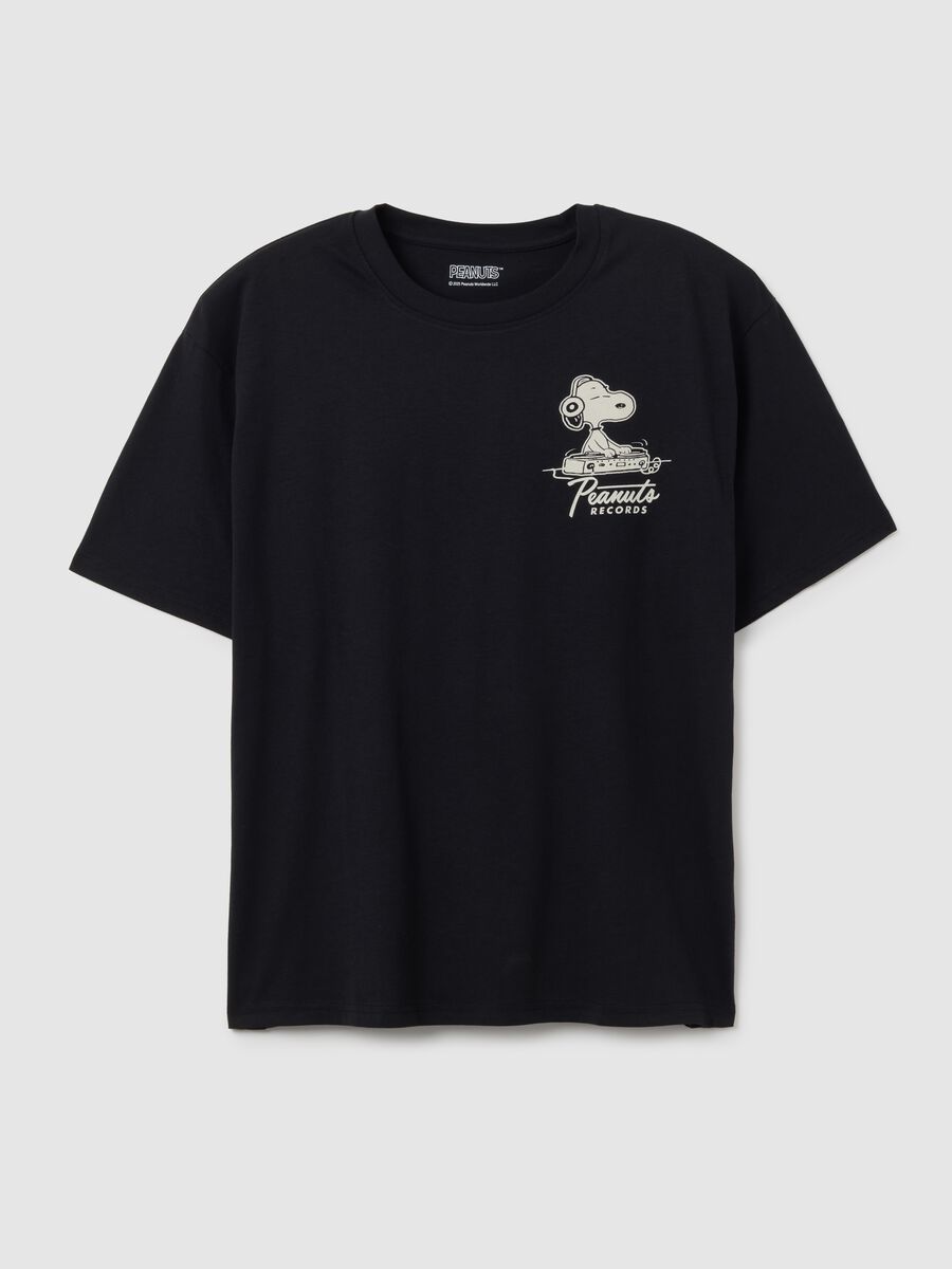 Black pure cotton T-shirt relaxed fit with Snoopy_4