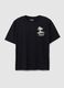 Black pure cotton T-shirt relaxed fit with Snoopy_4