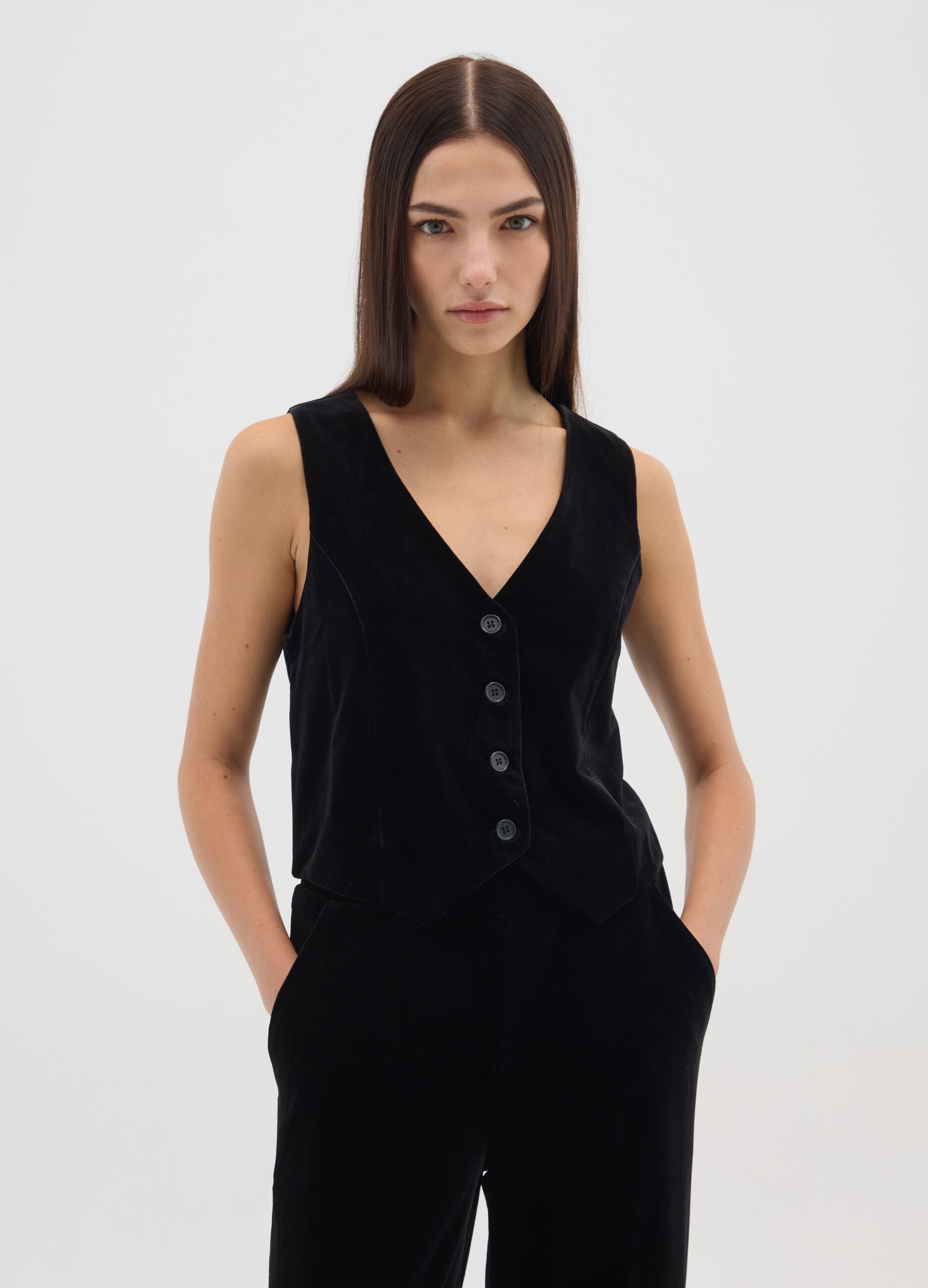 Black Slim Fit Waistcoat