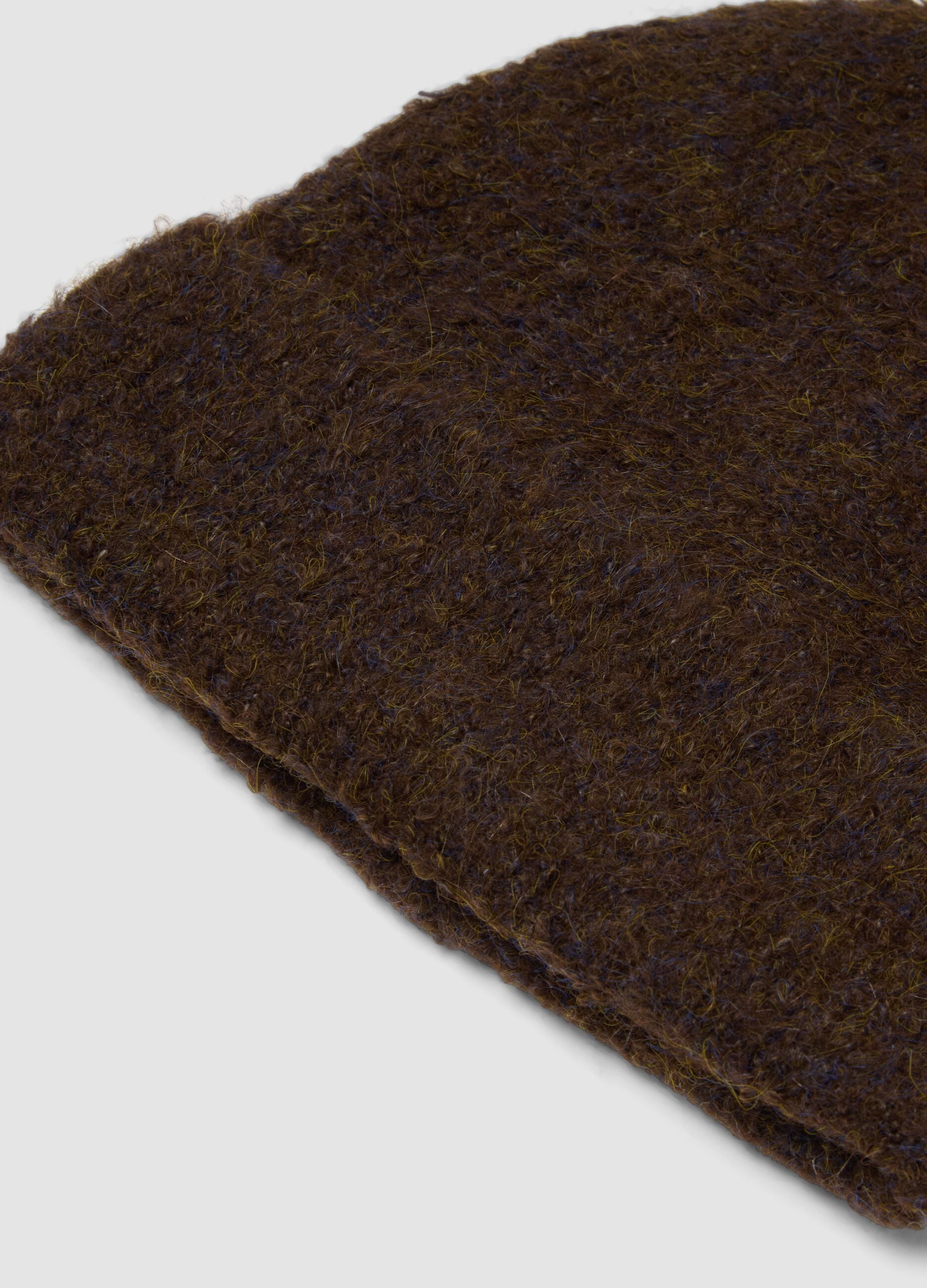 Blue and brown stretch wool hat