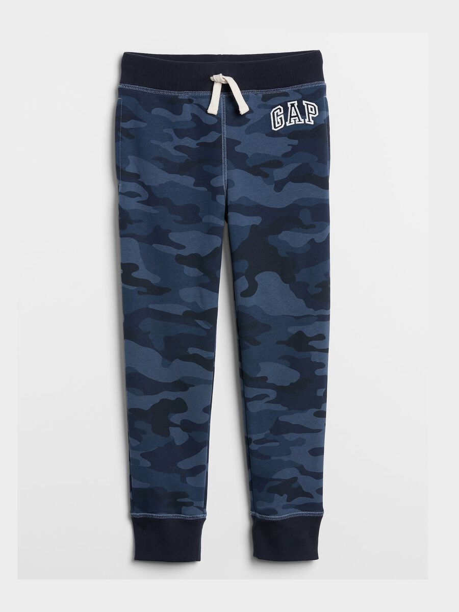 Joggers in felpa camouflage con ricamo logo_0