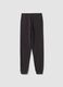 Pantaloni jogger grigi in puro cotone fleece comfort fit_2