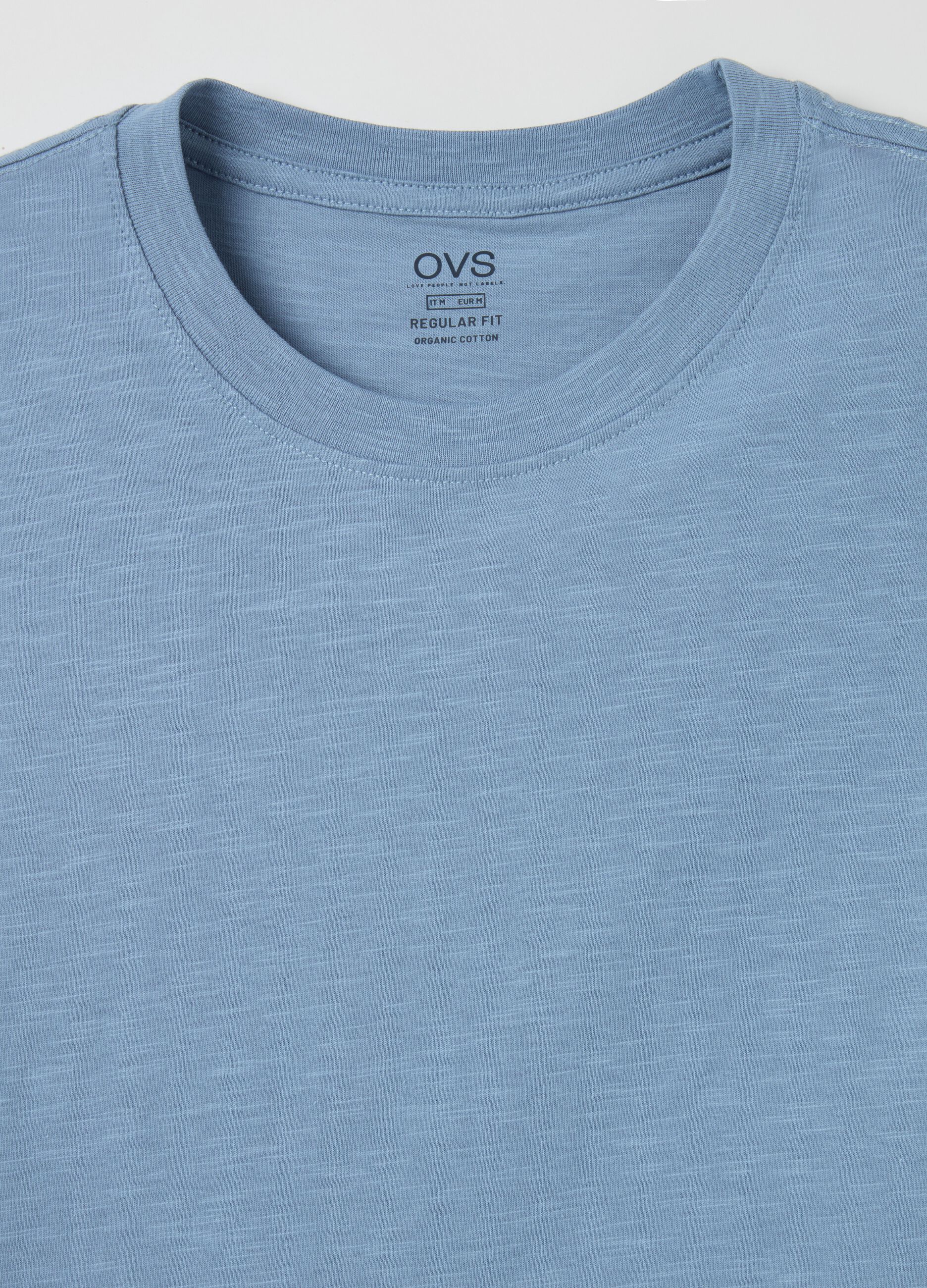 T-shirt in slub cotton with round neck