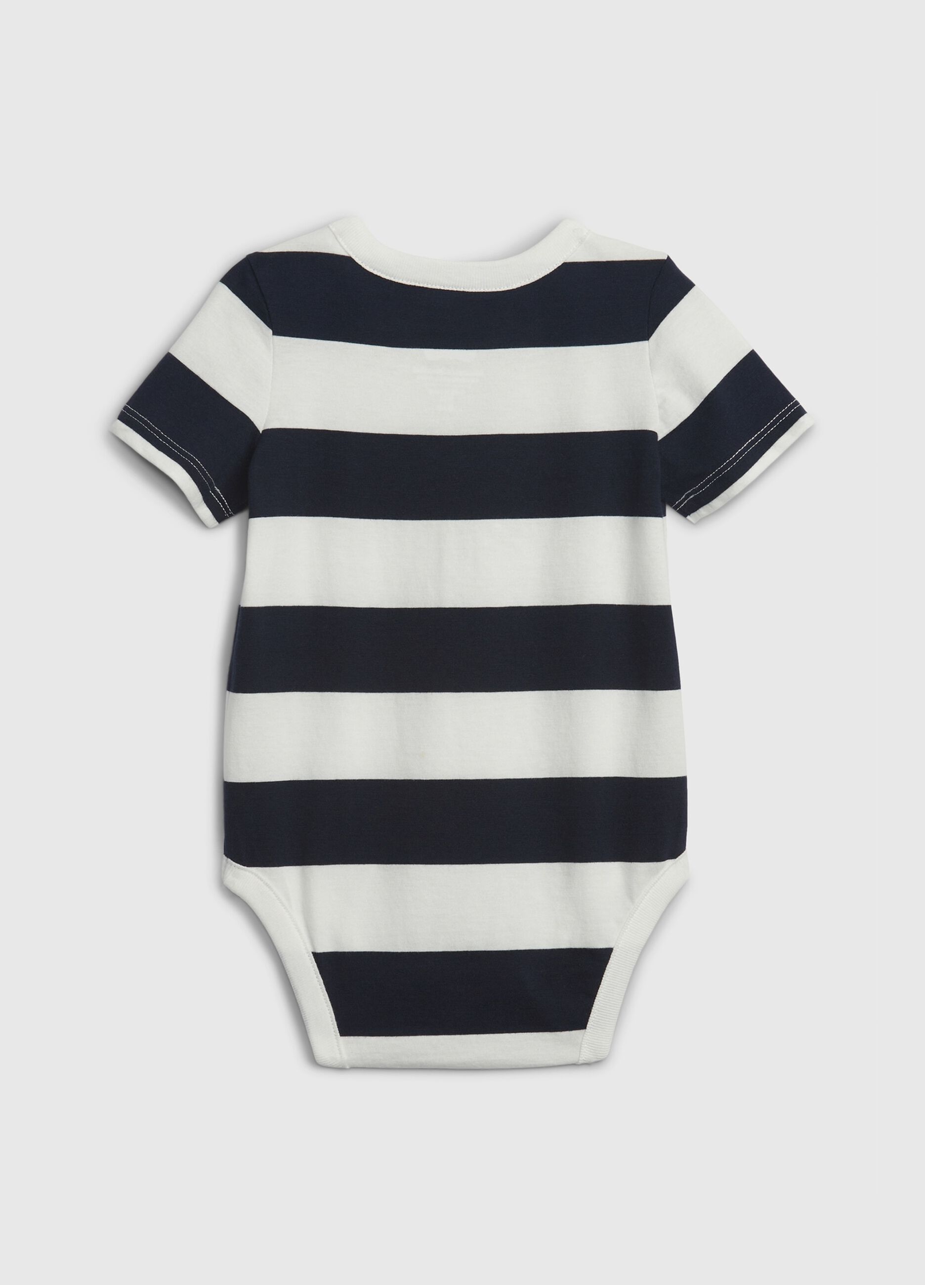 Cotton bodysuit with striped pattern