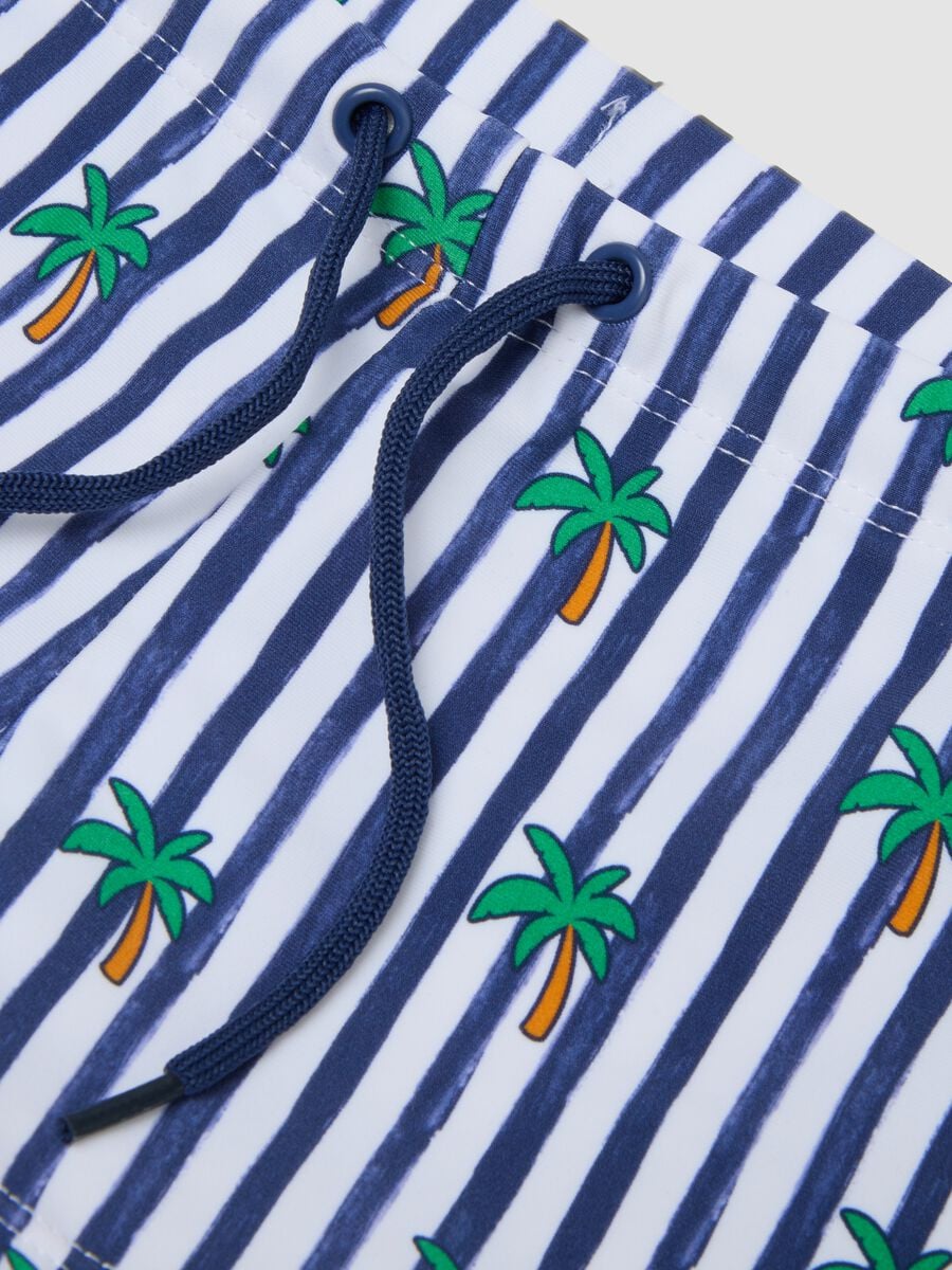Blue and white stretch boxer swim shorts_2