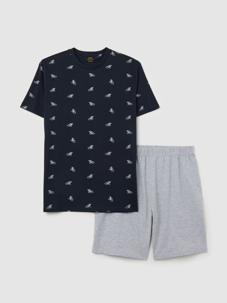 Blue short pyjamas with Ovs print_4