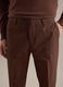 Brown regular fit stretch cotton trousers_3