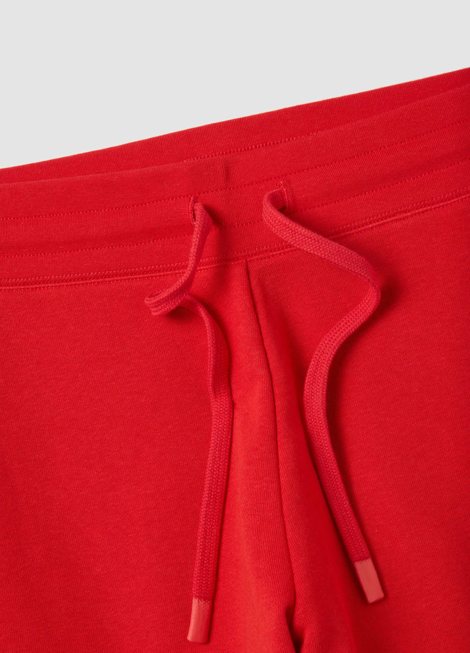 Shorts da donna in misto cotone rossi regular fit
