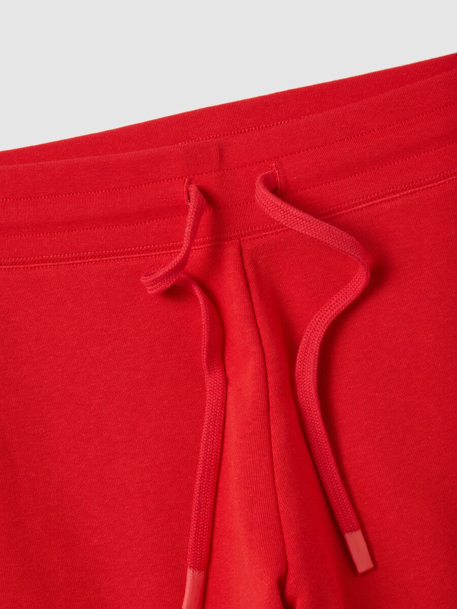 Women's Red Cotton Blend Regular Fit Shorts_1