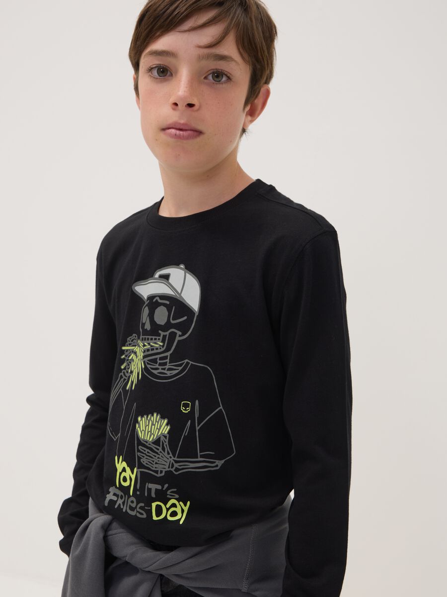 Black pure organic cotton crew-neck T-shirt_1
