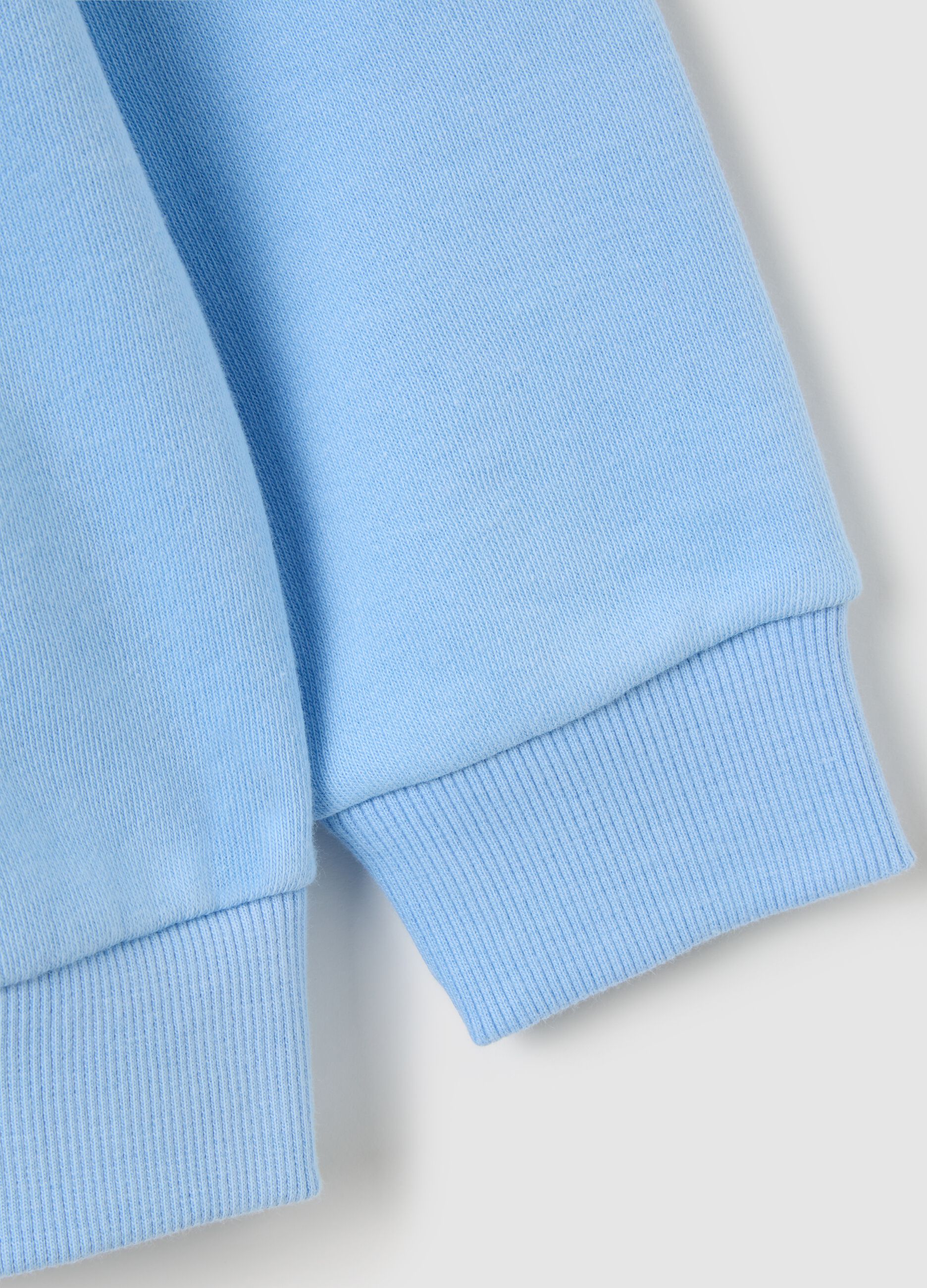 Oversized blue cotton blend girls' sweatshirt
