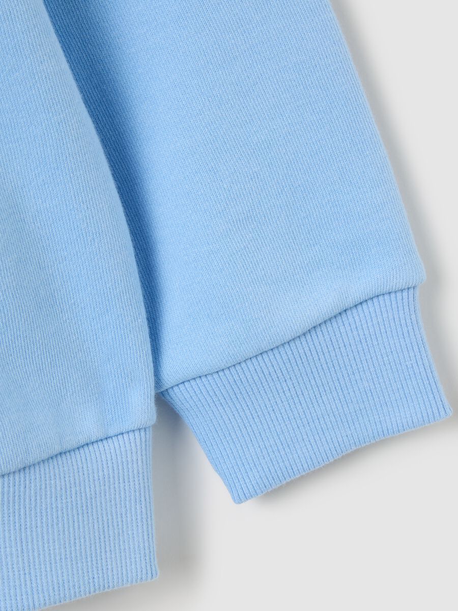 Oversized blue cotton blend girls' sweatshirt_2