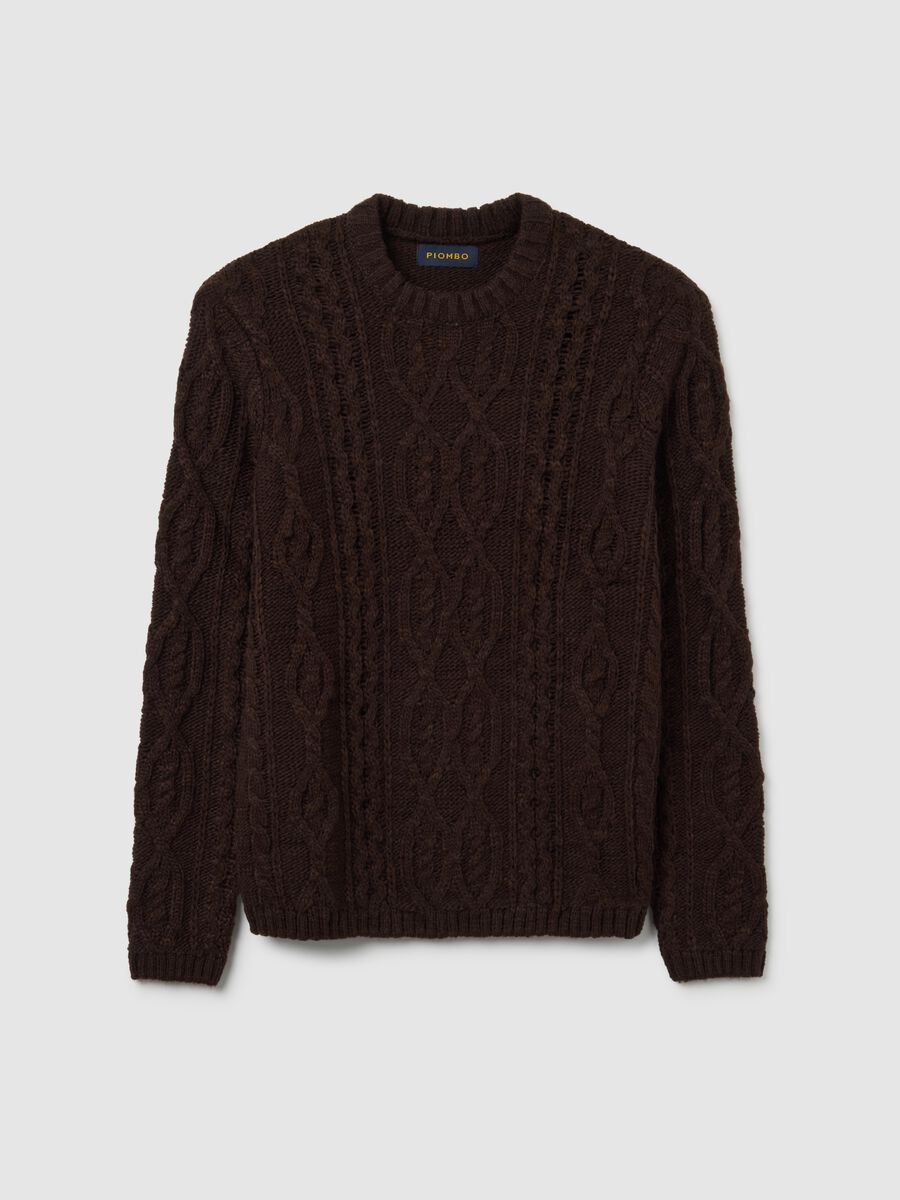 Brown regular fit tricot jumper_4