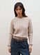 Beige cable-knit wool-blend crew-neck jumper, regular fit_2