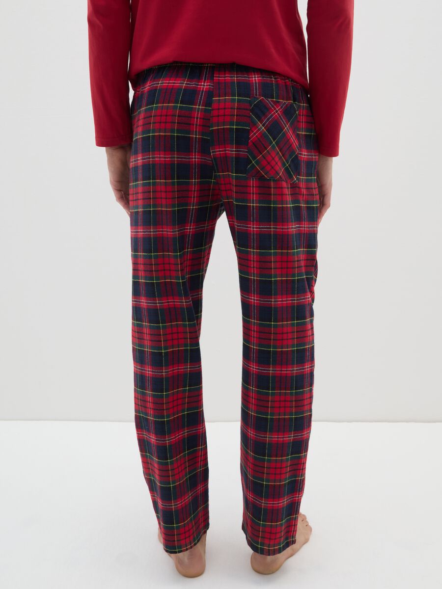 Multicoloured checked pure cotton pyjama trousers_2