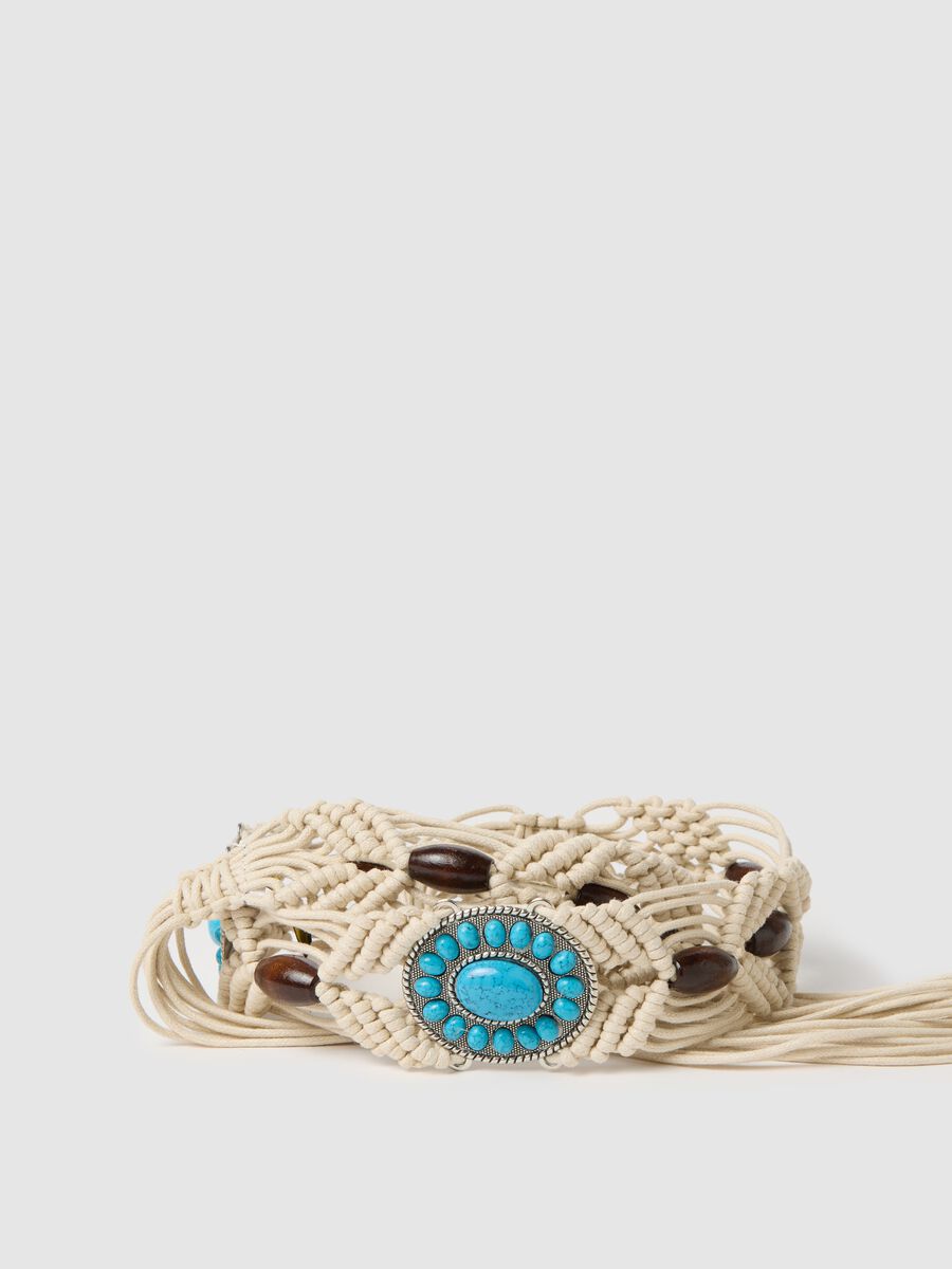 Boho belt with turquoise details_2