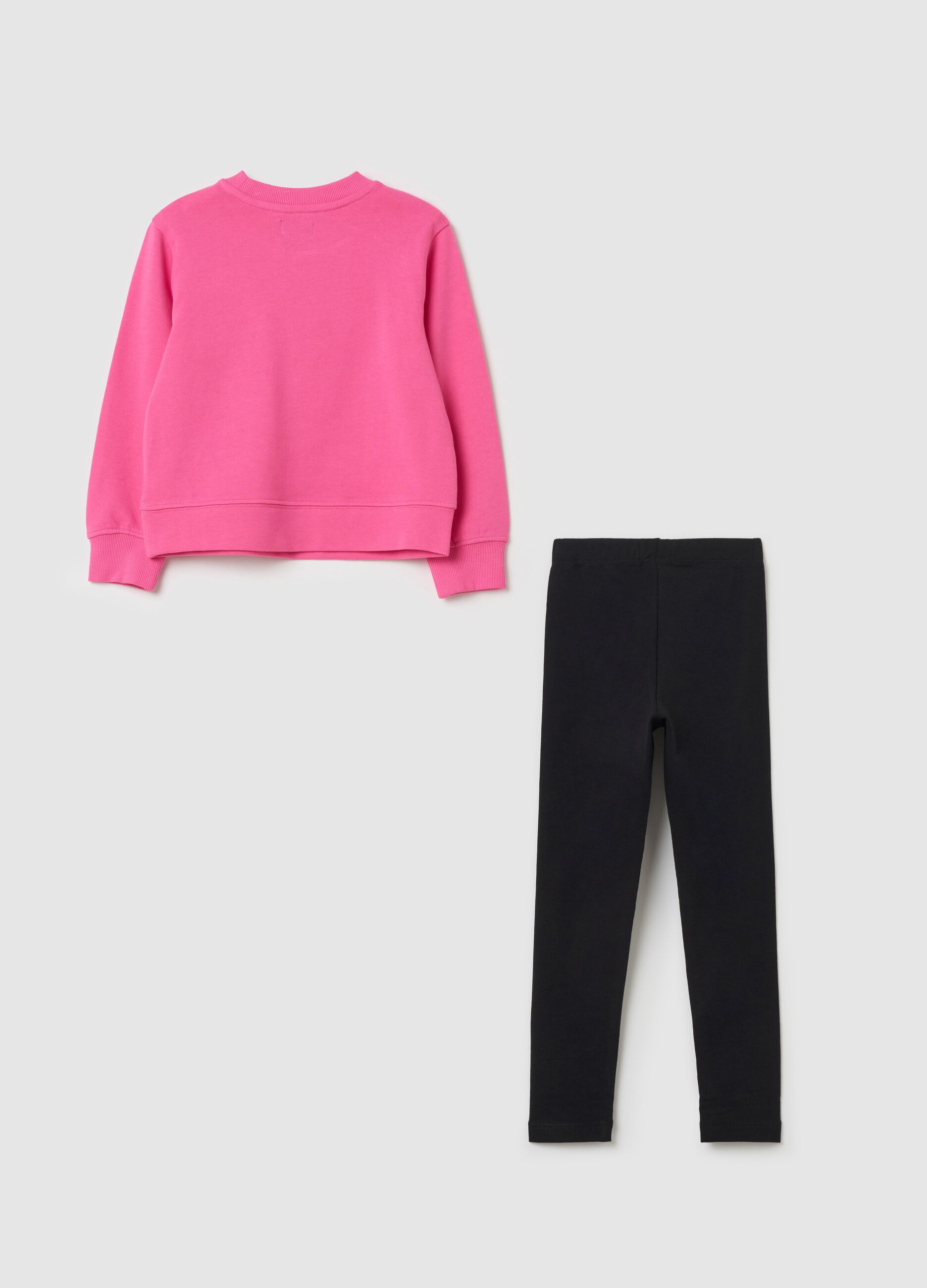 Jogging set in cotone con stampa unicorno 